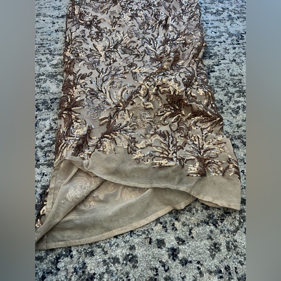 R&M Richards R&M Richards Long Sequin Embellished Column Dress Champagne - Picture 13 of 13